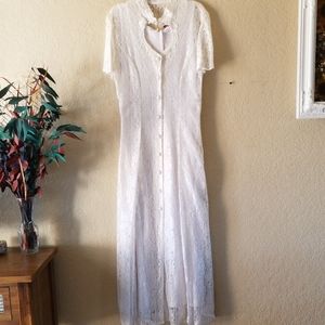 Jody California White Lace with Keyhole Neckline